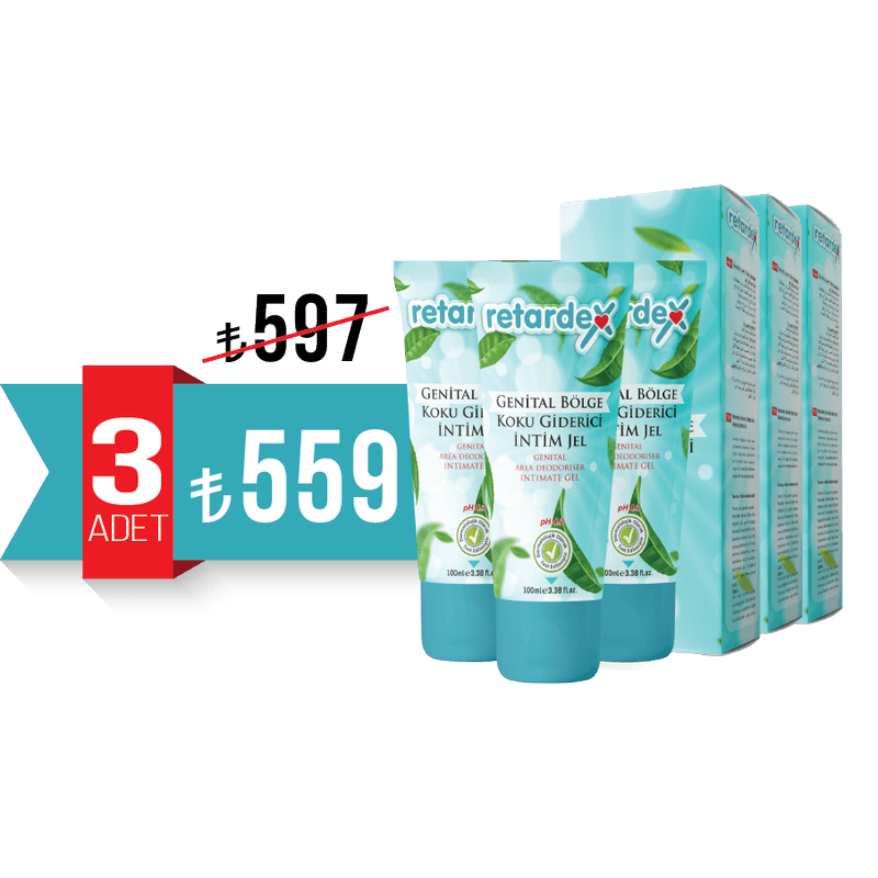 RETARDEX Genital Bölge Koku Giderici İntim Jel 3x100ml. (pH 4.2)